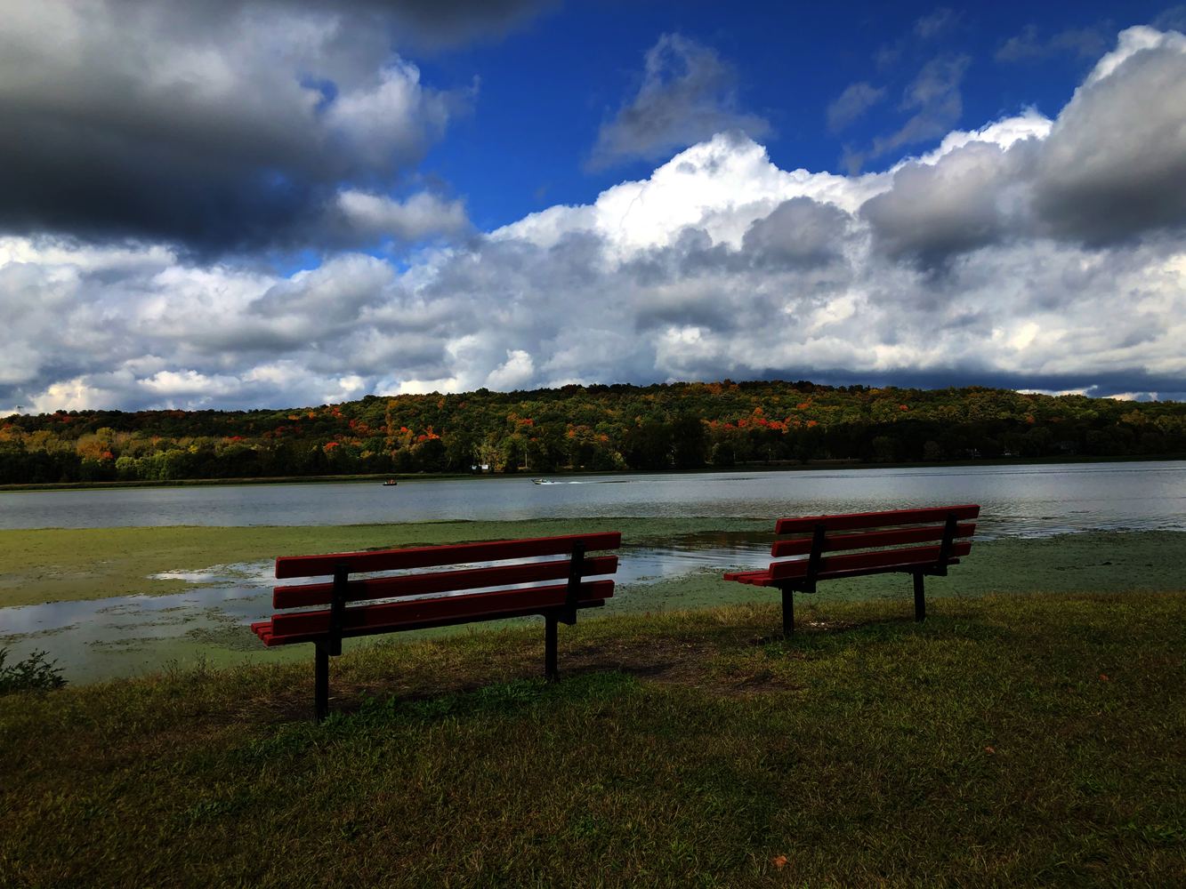 Benches by Mohawk River