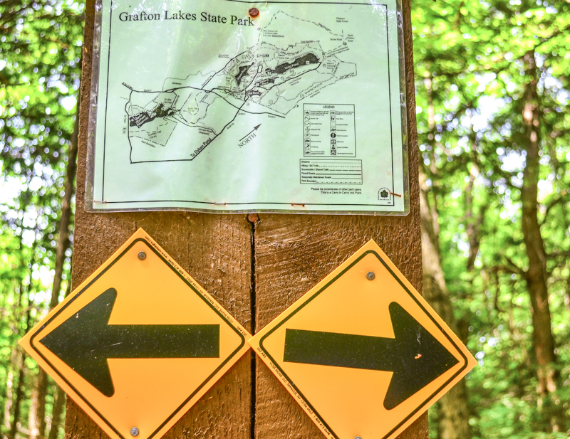 Grafton Lakes State Park sign