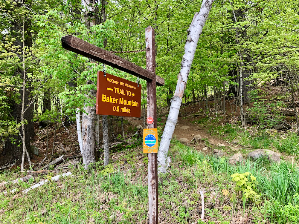 Baker Mountain Sign